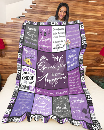 BLANKET FOR GRANDDAUGHTER – COMFORT & WARMTH GIFT FROM GRANDPARENTS  Sherpa Fleece Quilt Blanket tracy00 (SKUB11-BLK-03)