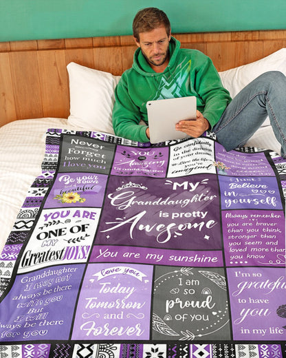 BLANKET FOR GRANDDAUGHTER – COMFORT & WARMTH GIFT FROM GRANDPARENTS  Sherpa Fleece Quilt Blanket tracy00 (SKUB11-BLK-03)