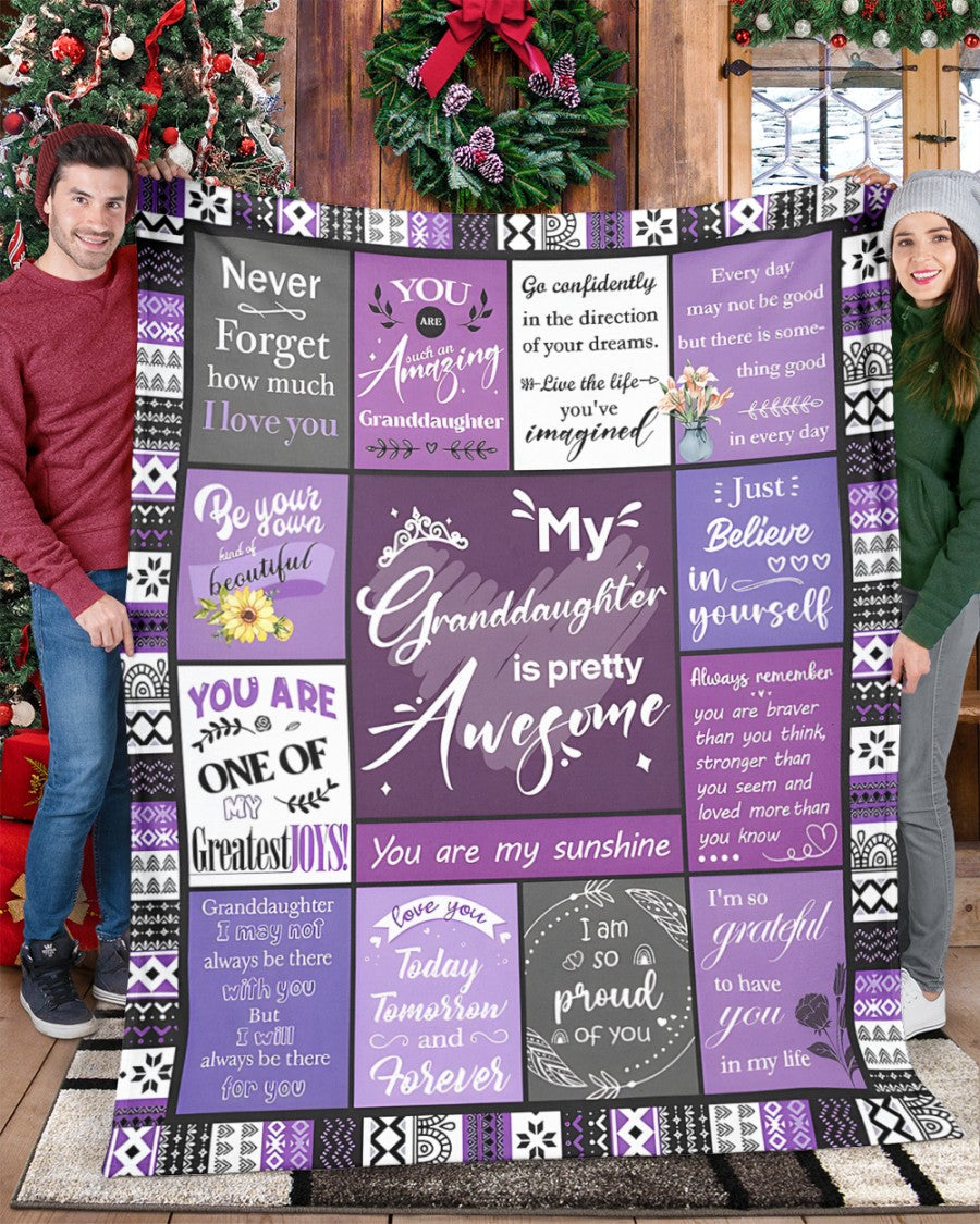 BLANKET FOR GRANDDAUGHTER – COMFORT & WARMTH GIFT FROM GRANDPARENTS  Sherpa Fleece Quilt Blanket tracy00 (SKUB11-BLK-03)