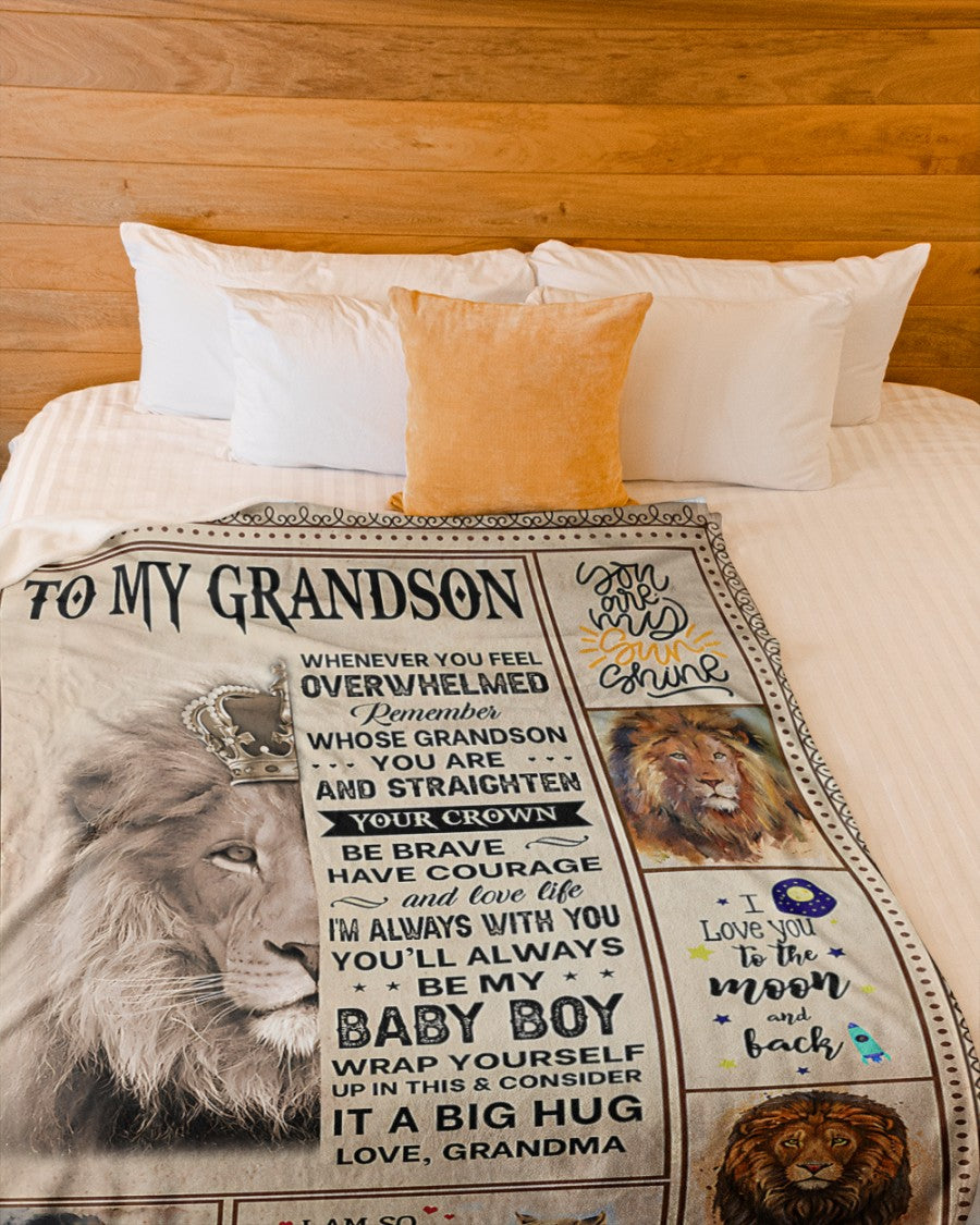 BLANKET FOR GRANDSON – COMFORT & WARMTH GIFT FROM GRANDMA  Sherpa Fleece Quilt Blanket tracy00 (SKUB12-BLK-02)