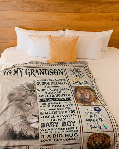 BLANKET FOR GRANDSON – COMFORT & WARMTH GIFT FROM GRANDMA  Sherpa Fleece Quilt Blanket tracy00 (SKUB12-BLK-02)