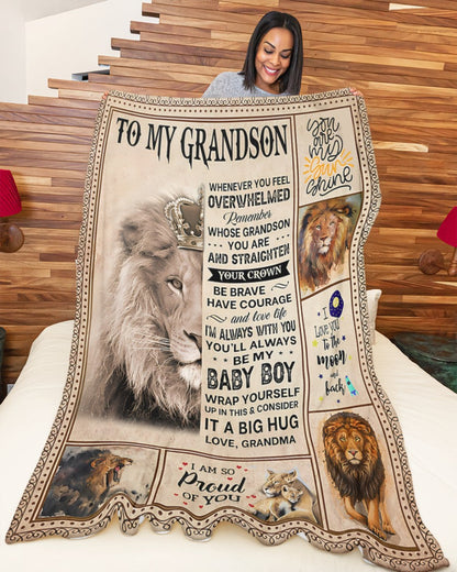 BLANKET FOR GRANDSON – COMFORT & WARMTH GIFT FROM GRANDMA  Sherpa Fleece Quilt Blanket tracy00 (SKUB12-BLK-02)