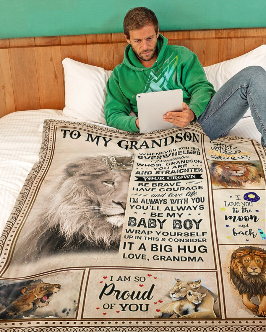 BLANKET FOR GRANDSON – COMFORT & WARMTH GIFT FROM GRANDMA  Sherpa Fleece Quilt Blanket tracy00 (SKUB12-BLK-02)