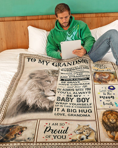 BLANKET FOR GRANDSON – COMFORT & WARMTH GIFT FROM GRANDMA  Sherpa Fleece Quilt Blanket tracy00 (SKUB12-BLK-02)