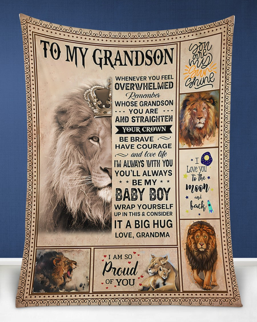 BLANKET FOR GRANDSON – COMFORT & WARMTH GIFT FROM GRANDMA  Sherpa Fleece Quilt Blanket tracy00 (SKUB12-BLK-02)