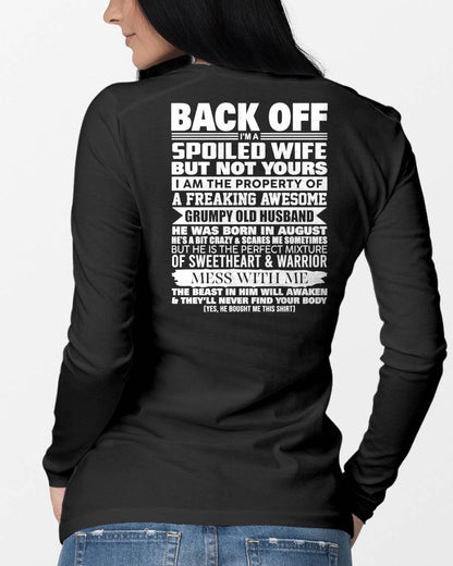 AUGUST - BACK OFF! I'M A SPOILED WIFE - GIFT FROM HUSBAND - tracy08 (SKU2604-322-08)