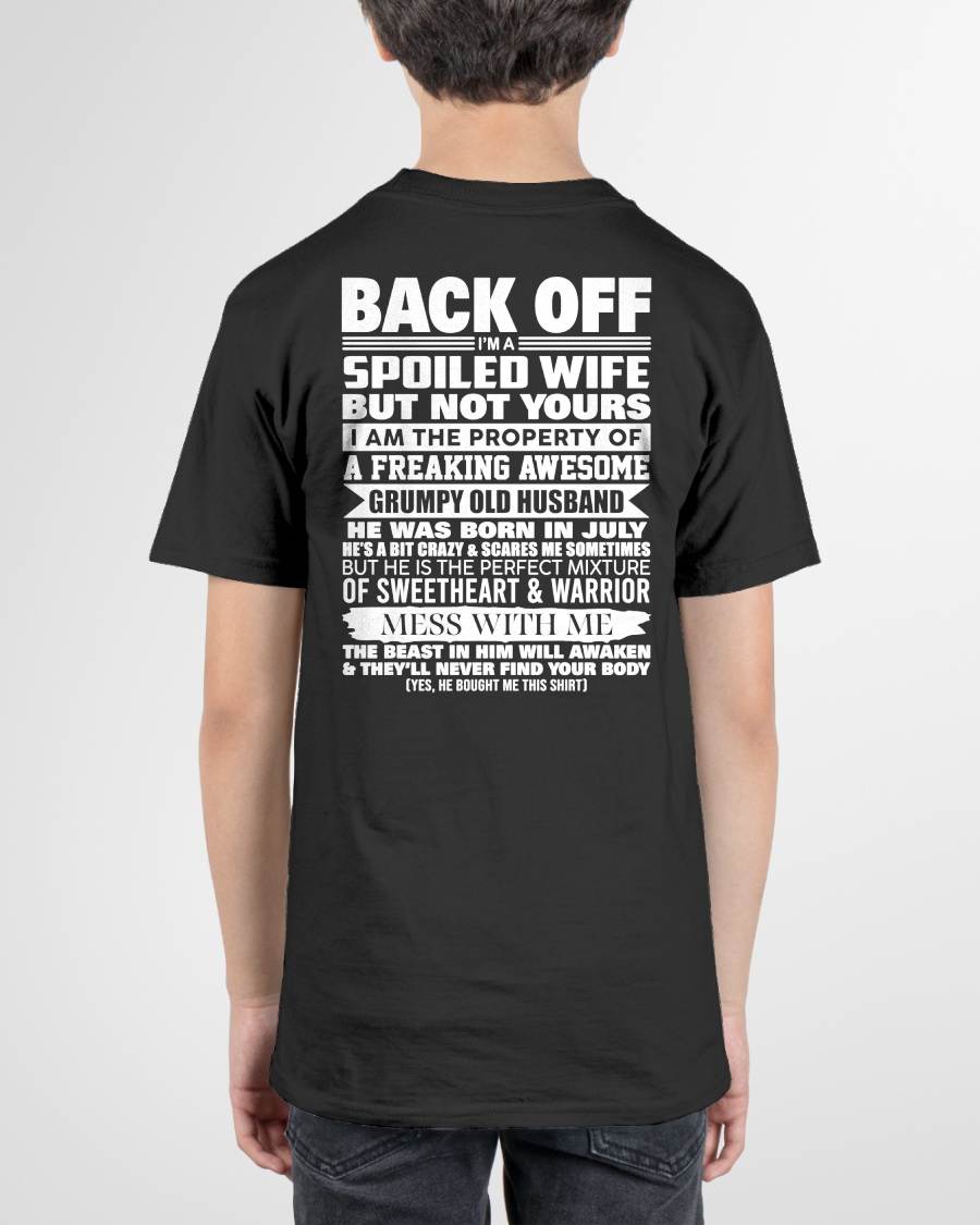JULY - BACK OFF! I'M A SPOILED WIFE - GIFT FROM HUSBAND - tracy07 (SKU2604-322-07)