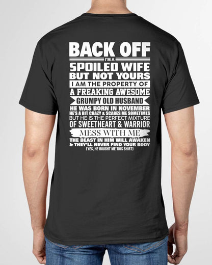 NOVEMBER - BACK OFF! I'M A SPOILED WIFE - GIFT FROM HUSBAND - tracy11 (SKU2604-322-11)