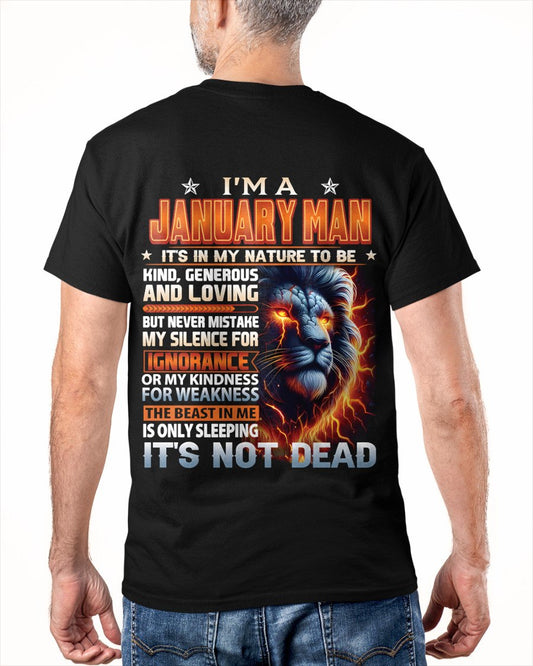 JANUARY - IT'S NOT DEAD born in January T-Shirt For MAN - TRACY01(SKU2602-115-01)