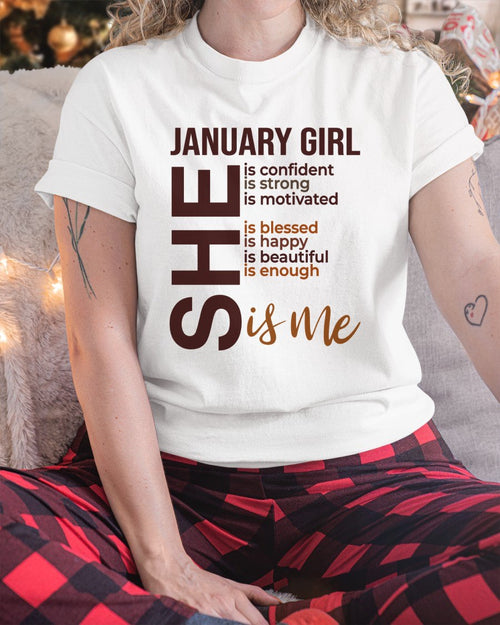 January - T-shirt For Woman Born In January - TRACY01 (SKU2605-04-01)