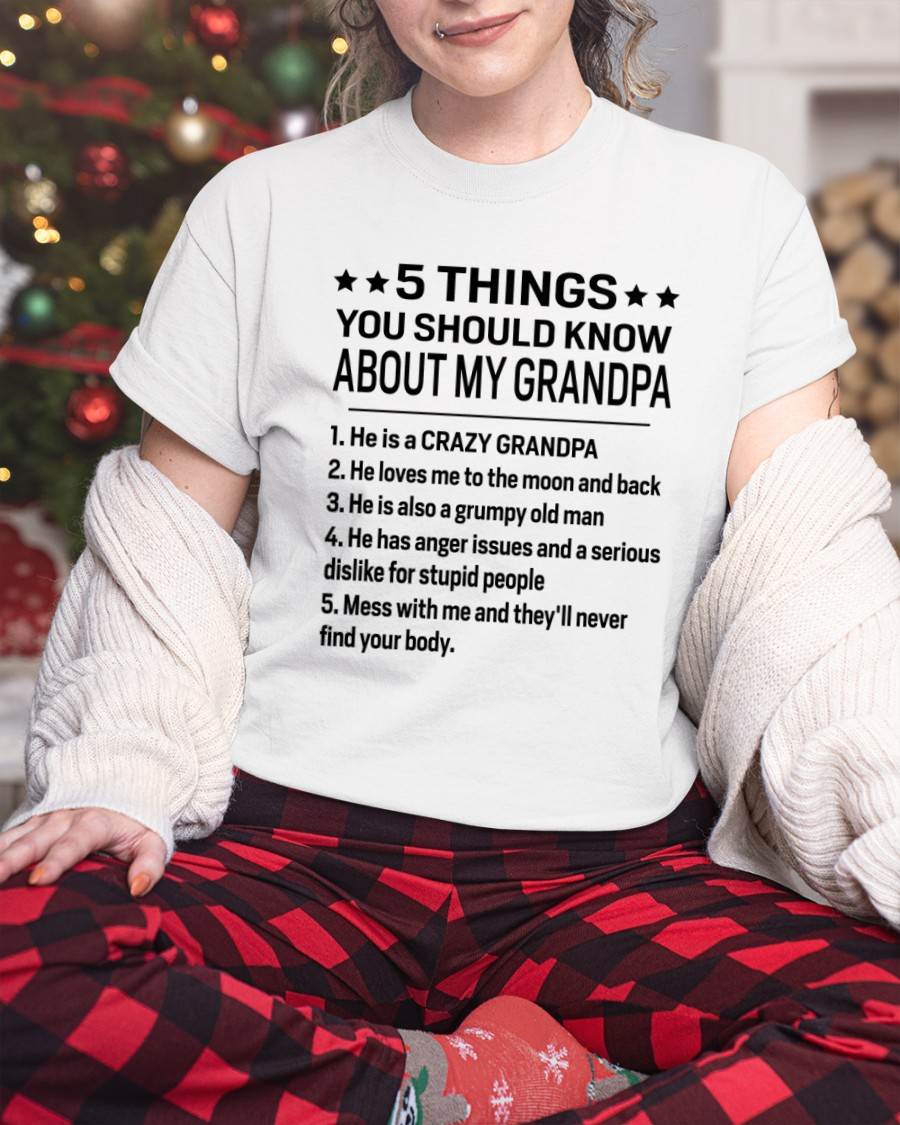 FIVE THINGS YOU SHOULD KNOW ABOUT MY GRANDPA - GIFT FROM GRANDPA - tracy00 (SKU2603-134-00)