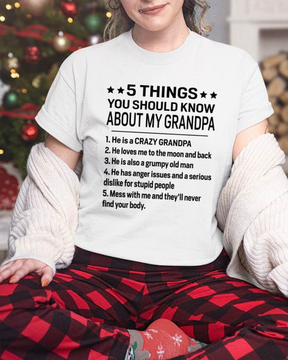 FIVE THINGS YOU SHOULD KNOW ABOUT MY GRANDPA - GIFT FROM GRANDPA - tracy00 (SKU2603-134-00)
