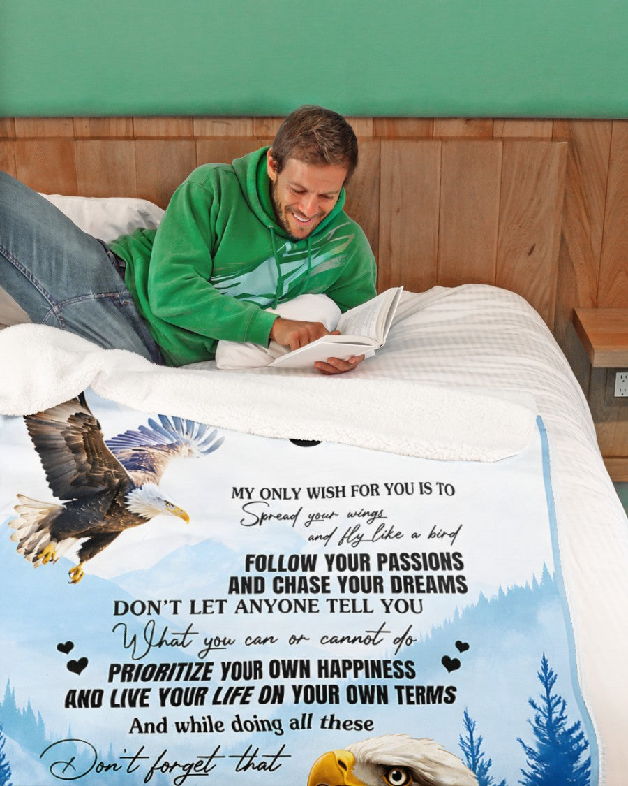 To My Son Blanket Sherpa Fleece Blanket Sherpa Fleece Blanket - From DAD (SKU2608-324)