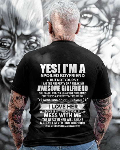"I HAVE A GIRLFRIEND - SHE IS SUNSHINE AND HURRICANE" –  T - SHIRT FROM WIFE – tracy00 (SKU2606-389-00)