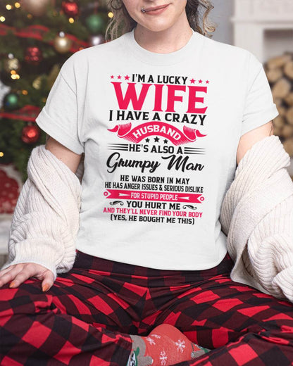 MAY - TO MY WIFE - I'M A LUCKY WIFE - GIFT FROM HUSBAND - tracy05 (SKU10-136-05)