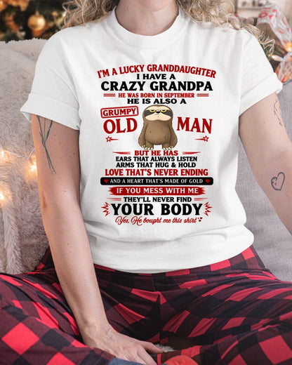 SEPTEMBER - LUCKY GRANDDAUGHTER HAVE A GRANDPA From GRANDPA - TRACY09 (SKU2608-548-09)