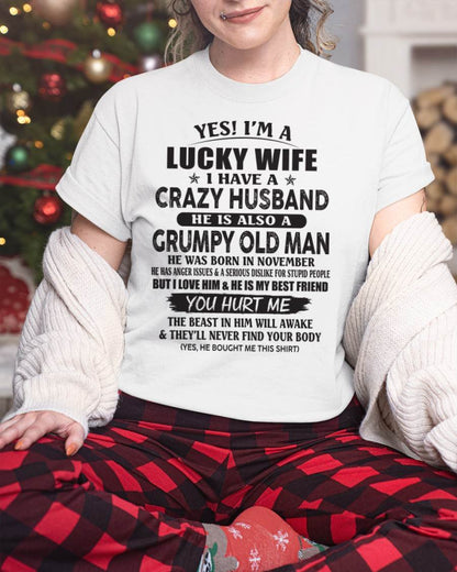 NOVEMBER - TO MY WIFE - I'M A LUCKY WIFE - GIFT FROM HUSBAND - tracy11 (SKU11-30-11)