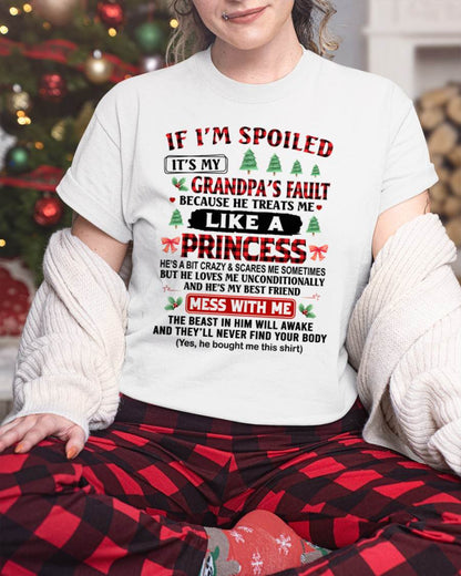 SPOILED GRANDDAUGHTER - PERFECT CHRISTMAS GIFT FOR GRANDDAUGHTER - GIFT FROM GRANDPA - tracy00 (SKU10-180-00)
