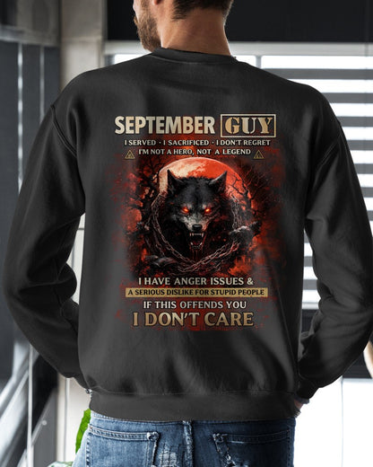 SEPTEMBER - I DON'T CARE born in SEPTEMBER T-shirt For MAN - TRACY09 (SKU2602-163-09)