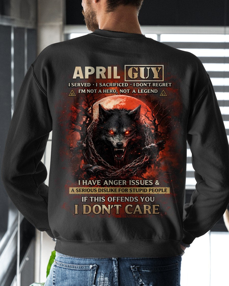 APRIL - I DON'T CARE born in APRIL T-shirt For MAN - TRACY04 (SKU2602-163-04)
