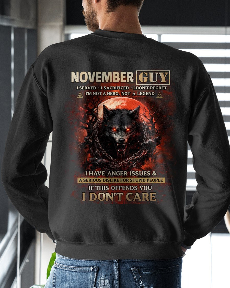 NOVEMBER - I DON'T CARE born in NOVEMBER T-shirt For MAN - TRACY11 (SKU2602-163-11)
