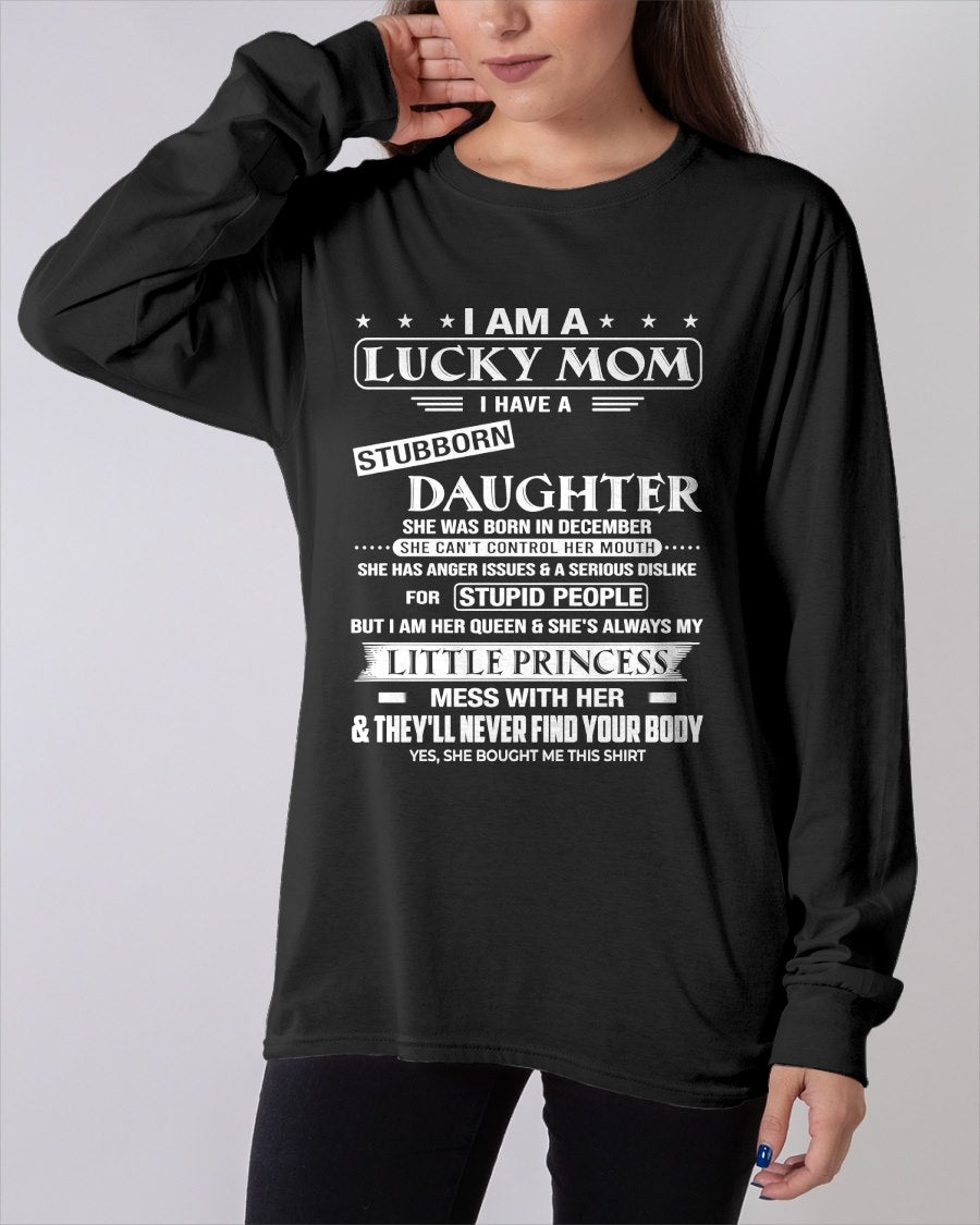 DECEMBER - AS A LUCKY MOM T-Shirt From DAUGHTER - TRACY12 (SKU2603-175-12)