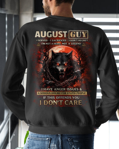 AUGUST - I DON'T CARE born in AUGUST T-shirt For MAN - TRACY08 (SKU2602-163-08)