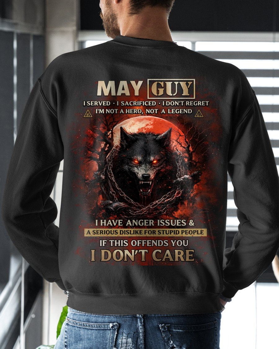 MAY - I DON'T CARE born in MAY T-shirt For MAN - TRACY05 (SKU2602-163-05)