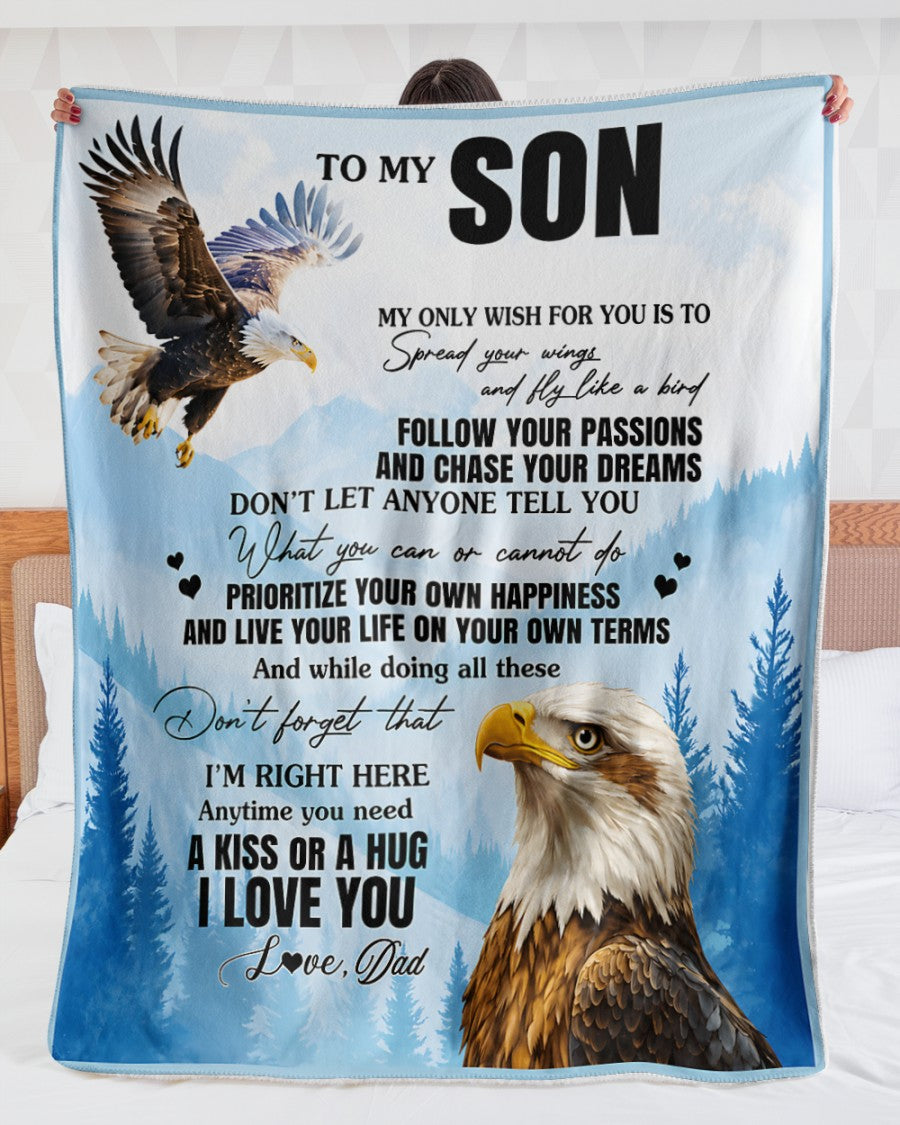 To My Son Blanket Sherpa Fleece Blanket Sherpa Fleece Blanket - From DAD (SKU2608-324)