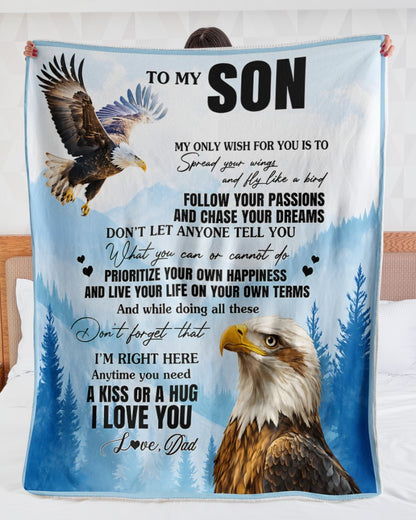To My Son Blanket Sherpa Fleece Blanket Sherpa Fleece Blanket - From DAD (SKU2608-324)