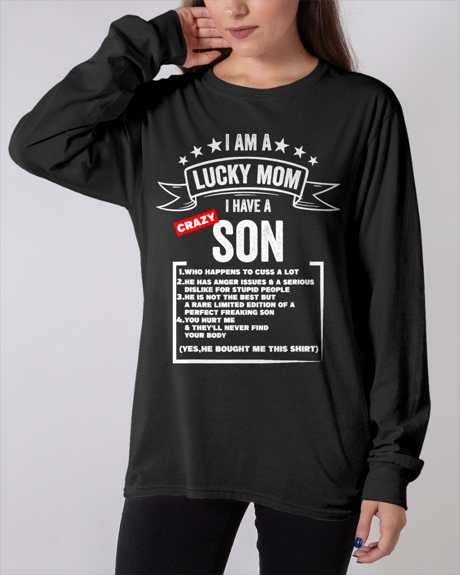 Mother's Day I am a lucky mom i have a crazy son Mom Son T-Shirt From SON - TRACY00 (SKU-TRAN-120513)