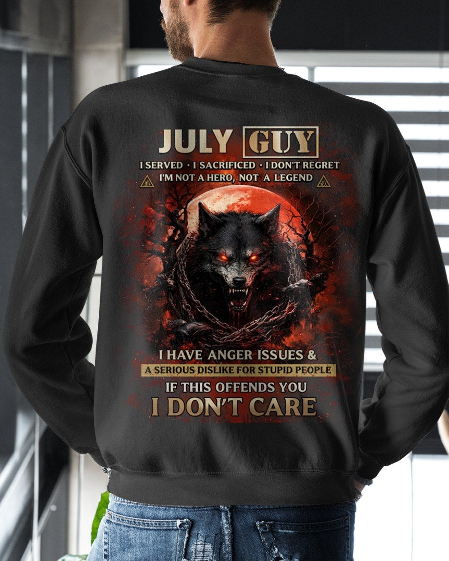JULY - I DON'T CARE born in JULY T-shirt For MAN - TRACY07 (SKU2602-163-07)