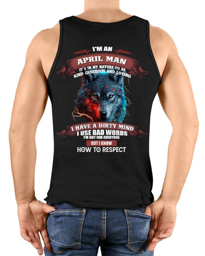 APRIL - KNOW HOW TO RESPECT - BIRTHDAY T-SHIRT FOR MEN - XUAN04 / male (SKU12-162-04)