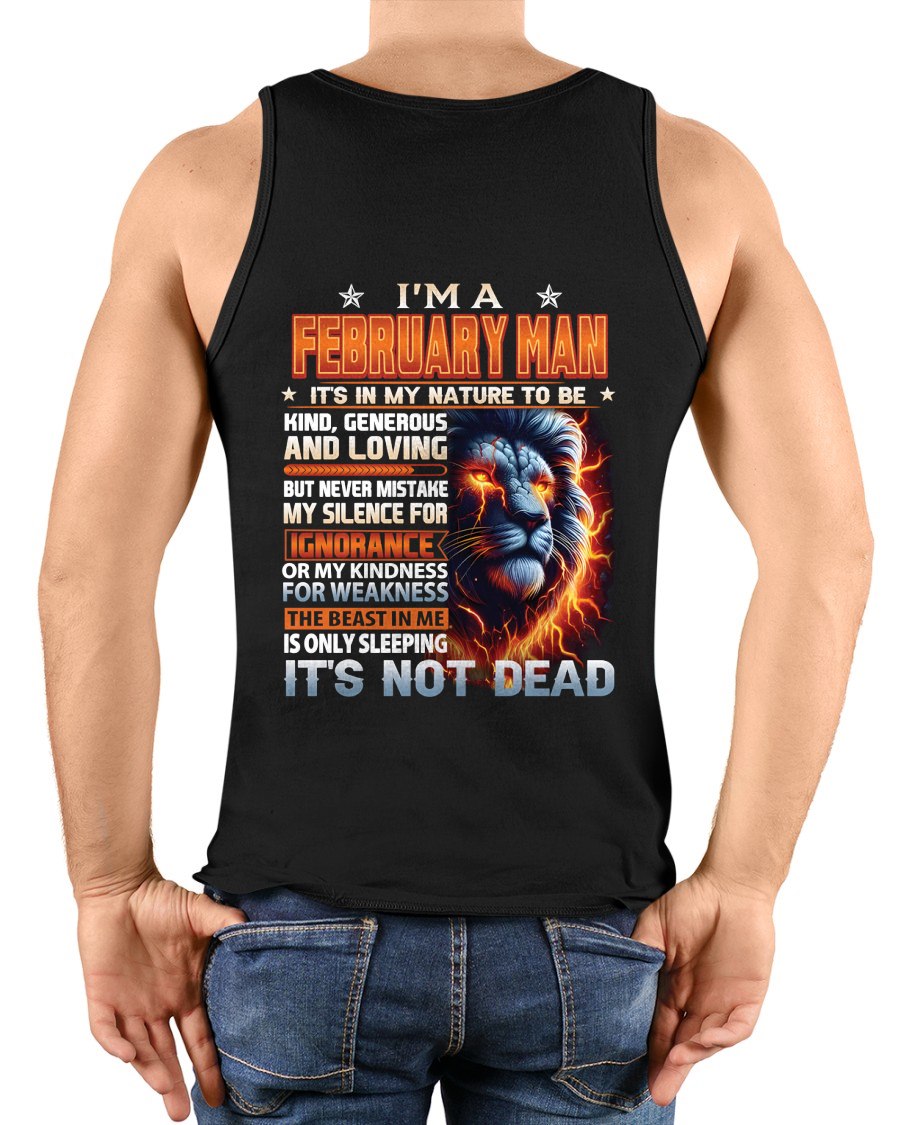 FEBRUARY - IT'S NOT DEAD born in February T-Shirt For MAN - TRACY02 (SKU2602-115-02)