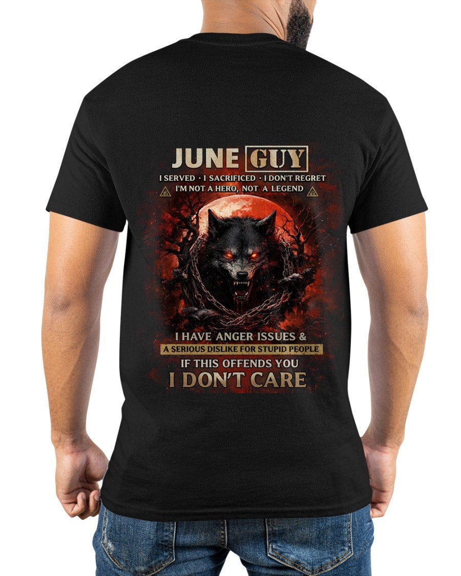 JUNE - I DON'T CARE born in JUNE T-shirt For MAN - TRACY06 (SKU2602-163-06)