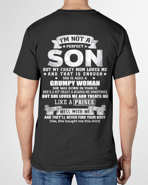 MARCH - AS NOT A PERFECT SON T-shirt For Son From MOM - TRACY03 (SKU2603-67-03)