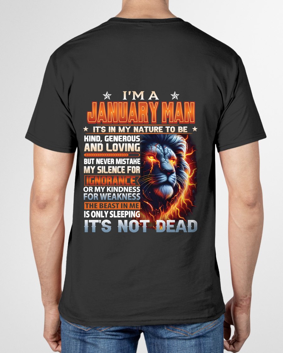 JANUARY - IT'S NOT DEAD born in January T-Shirt For MAN - TRACY01(SKU2602-115-01)