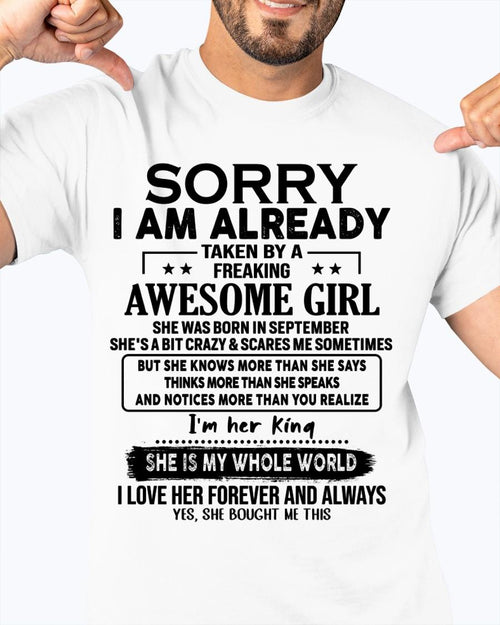 September - Awesome Girl born in September - Special gift for your boyfriend - From Wife tracy09 (SKU.AT16)