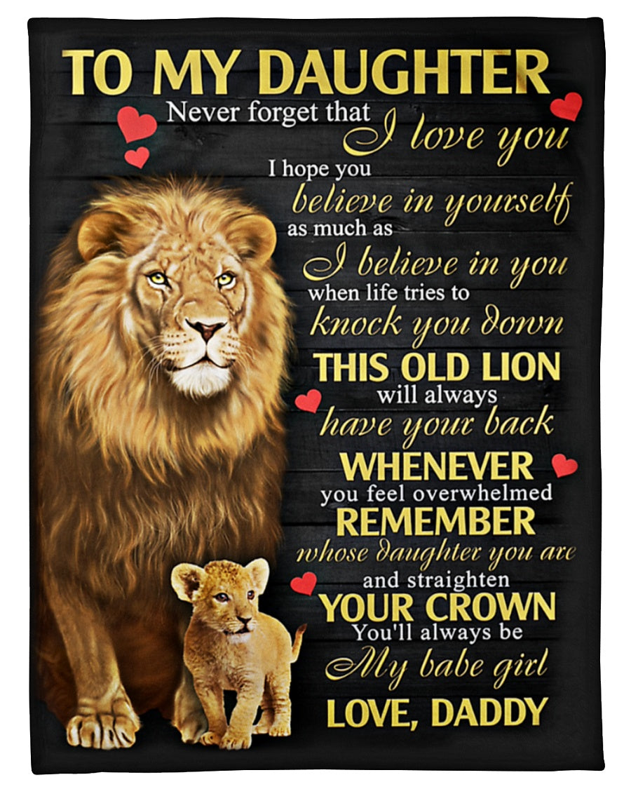 Gift For Daughter From Dad - Lion Blanket