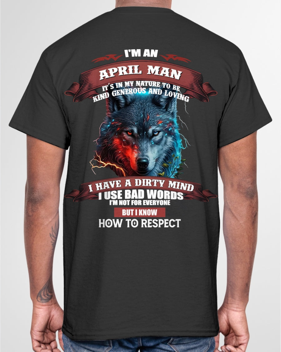 APRIL - KNOW HOW TO RESPECT - BIRTHDAY T-SHIRT FOR MEN - XUAN04 / male (SKU12-162-04)