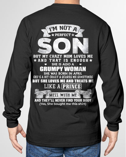 APRIL - AS NOT A PERFECT SON T-shirt For Son From MOM - TRACY04 (SKU2603-67-04)