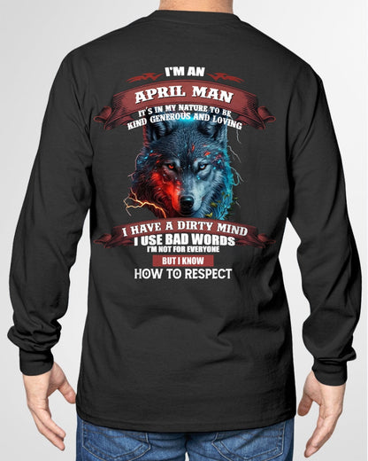 APRIL - KNOW HOW TO RESPECT - BIRTHDAY T-SHIRT FOR MEN - XUAN04 / male (SKU12-162-04)