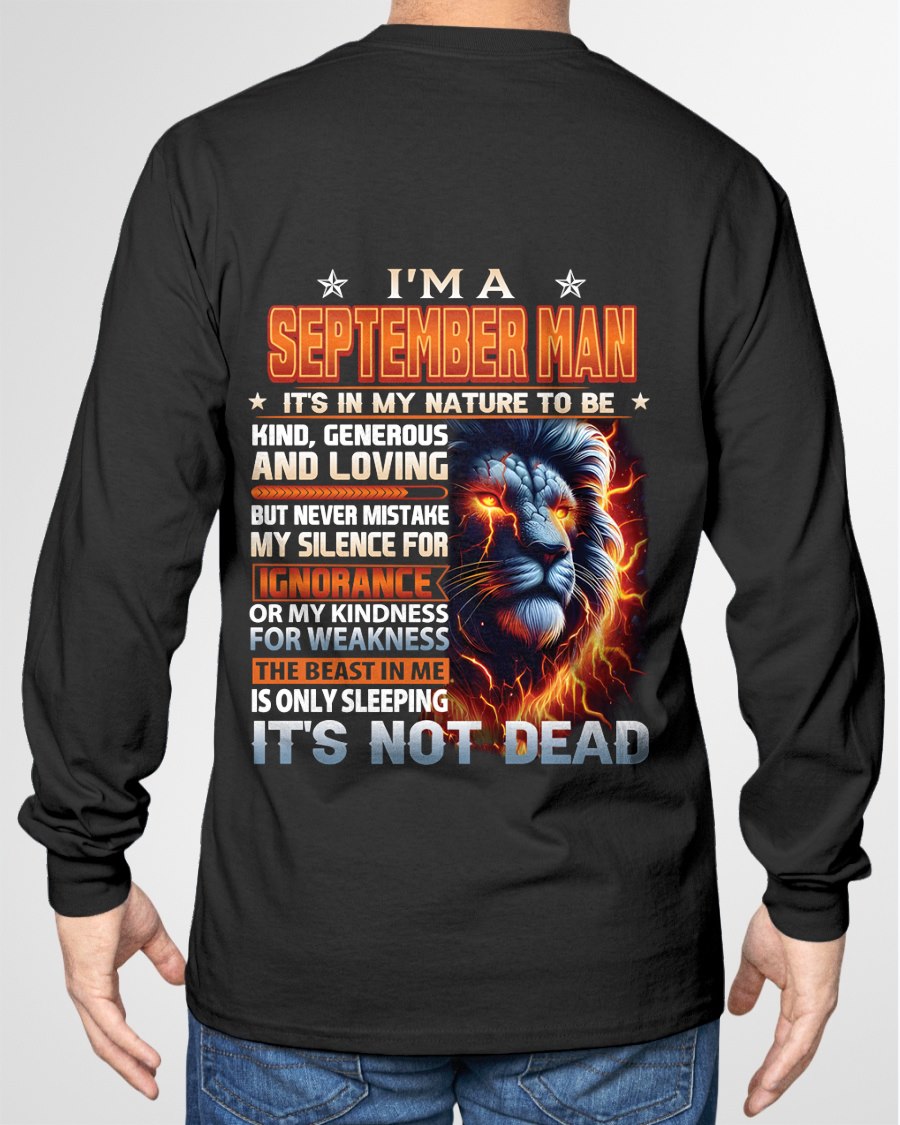 SEPTEMBER - IT'S NOT DEAD born in September T-Shirt For MAN - TRACY09 (SKU2602-115-09)