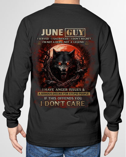 JUNE - I DON'T CARE born in JUNE T-shirt For MAN - TRACY06 (SKU2602-163-06)