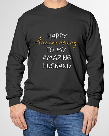 Happy Anniversary to My Amazing Husband Idea for Couples T-Shirt From WIFE - TRACY00 (SKU-TRAN-1305012)