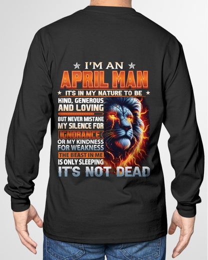 APRIL - IT'S NOT DEAD born in April T-Shirt For MAN - TRACY04 (SKU2602-115-04)