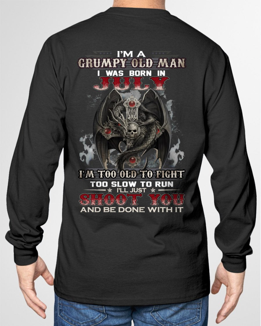 JULY - I'm too old to fight born in JULY T-shirt for Man - TRACY07 (SKU26T-01188-07)