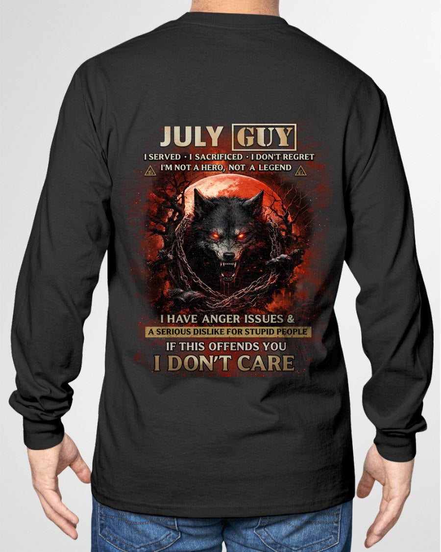 JULY - I DON'T CARE born in JULY T-shirt For MAN - TRACY07 (SKU2602-163-07)
