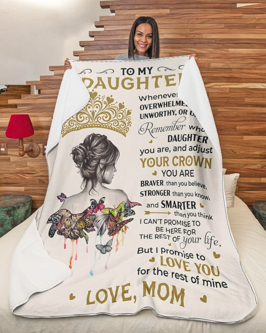 Special Gift "YOU ARE BRAVER THAN YOU BELIEVE" Blanket To Your Daughter  - From MOM TRACY00 (SKU2606-366)