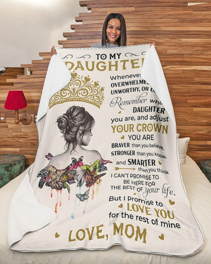 Special Gift "YOU ARE BRAVER THAN YOU BELIEVE" Blanket To Your Daughter  - From MOM TRACY00 (SKU2606-366)